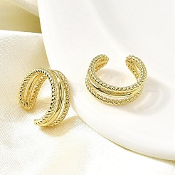 Brass Triple C-Shaped Cuff Earrings&nbsp;EJEW-L261-018G