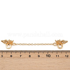 Brass Pave Clear Cubic Zirconia Butterfly European Safety Chains&nbsp;KK-K407-04G