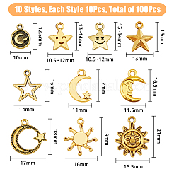 100Pcs 10 Style Tibetan Style Alloy Pendants&nbsp;FIND-FH0008-21