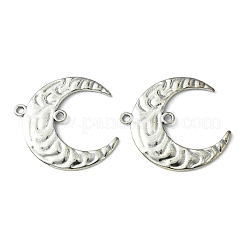 Tibetan Style Hammered Metal Crescent Moon Links connectors for Dangle Charms&nbsp;X-EA291Y