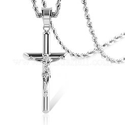 Jesus Cross 304 Stainless Steel Pendant Necklaces&nbsp;FS-WG6BB52-02