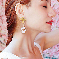 40Pcs Flower Alloy Stud Earrings&nbsp;MAK-HY0001-07