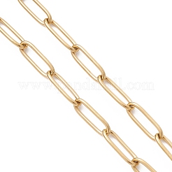 304 Stainless Steel Irregular Oval Link Paperclip Chain Necklaces&nbsp;NJEW-JN05723-01