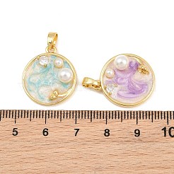 Brass Enamel Pendants&nbsp;KK-CBAEBFB-08G