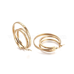 304 Stainless Steel Triple Hoop Earrings&nbsp;STAS-D171-30G