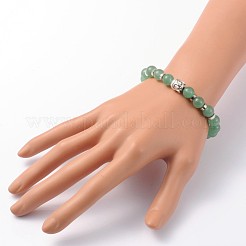 Buddha Head Gemstone Beaded Stretch Bracelets&nbsp;BJEW-JB01864-02