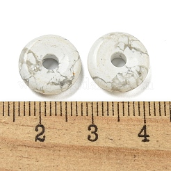 Natural Howlite Donut/Pi Disc Charms&nbsp;G-G142-01G