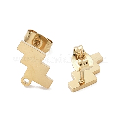 Stairs Ion Plating(IP) 304 Stainless Steel Stud Earring Findings&nbsp;STAS-I206-121G