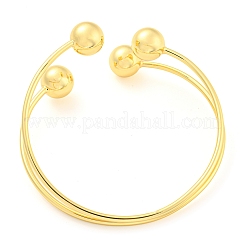 Rack Plating Brass Double Layer Cuff Bangles&nbsp;BJEW-H326-01G