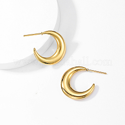 Elegant Geometric Moon Brass Stud Earrings&nbsp;AA9620