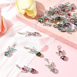 20Pcs 5 Colors Angel Glass Acrylic Pendants&nbsp;HJEW-FS00016