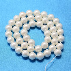 Round Shell Pearl Bead Strands&nbsp;X-BSHE-L011-4mm-A013A