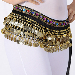 Golden Alloy Three Layers Flat Round Waist Belt&nbsp;AJEW-WH20002-09A