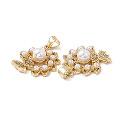 Brass Micro Pave Cubic Zirconia Pendants&nbsp;KK-B061-05G