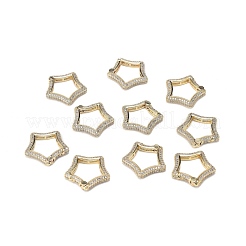Brass Micro Pave Clear Cubic Zirconia Spring Gate Rings&nbsp;ZIRC-F120-010G