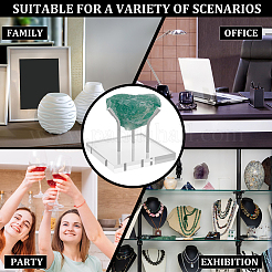 Square Acrylic Display Stands for Raw Stone Mineral Crystal Ball&nbsp;ODIS-WH0028-98