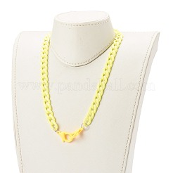 Personalized Acrylic Curb Chain Necklaces&nbsp;NJEW-JN03515-05