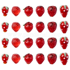 25Pcs 6 Styles Handmade Lampwork 3D Strawberry Beads&nbsp;LAMP-FS0001-19