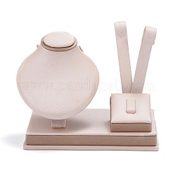 Wooden Clovered with PU Leather Jewelry Displays&nbsp;ODIS-F005-02D