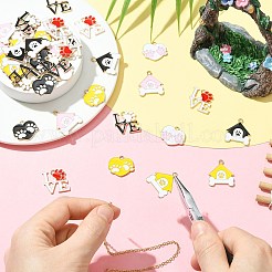 40Pcs 8 Styles Pet Paw Print Theme Alloy Enamel Pendants&nbsp;ENAM-CJ0007-13