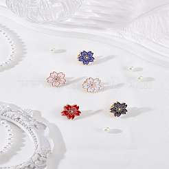 5Pcs 5 Colors Sakura Flower Enamel Pin&nbsp;JEWB-LP0004-57