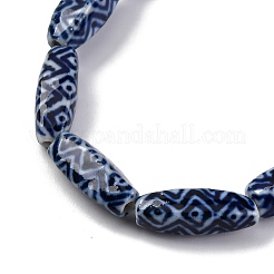 Handmade Blue and White Porcelain Beads Strands&nbsp;PORC-I027-11