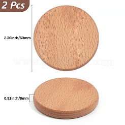 2Pcs Beech Wood Cup Mats&nbsp;WOOD-DJ0001-10