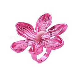 Adjustable Alloy Flower Finger Rings for Women&nbsp;RJEW-B124-01A