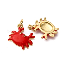Brass Enamel Pendants&nbsp;KK-CJC0013-10G-RS