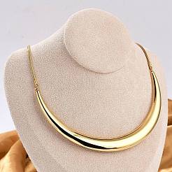 304 Stainless Steel Arc Shaped Pendant Snake Chain Necklaces for Women&nbsp;NJEW-B122-03G
