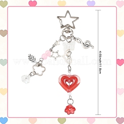 Alloy & Acrylic & Glass Pendant Decorations&nbsp;HJEW-YW00436-01
