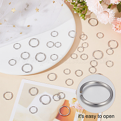 400Pcs 4 Styles 304 Stainless Steel Open Jump Rings&nbsp;STAS-BBC0002-90