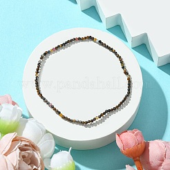 2mm Natural Tiger Eye Faceted Round Beaded Stretch Bracelets for Women&nbsp;BJEW-JB10843-04