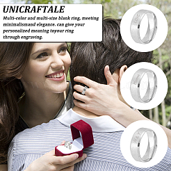 12Pcs 201 Stainless Steel Plain Band Ring for Men Women&nbsp;RJEW-UN0002-44A