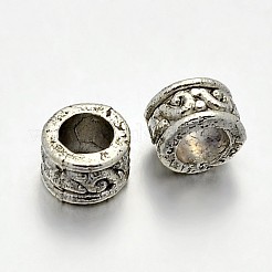 Tibetan Style Alloy Column Spacer Beads&nbsp;PALLOY-E381-07AS-NR