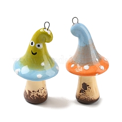 Autumn Theme Smiling Mushroom Porcrlain Big Pendants&nbsp;PORC-C012-01