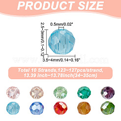10 Strands Electroplate Glass Beads Strands&nbsp;EGLA-HY0001-09