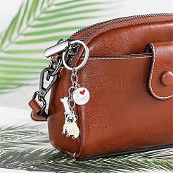 WEWAYSMILE 2 pcs Dog Keychain Car Keychain Pet Pendant Key-Ring Lovely Dog Key-ring Portable Metal Keychain Gift for Pet Lover Birthday Puppy Theme Party Supplies (Pug)&nbsp;JX790A