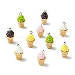 40Pcs 5 Colors Opaque Resin Pendants&nbsp;RESI-CJ0005-10
