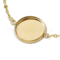 2Pcs 2 Colors 304 Stainless Steel Round Cabochon Setting Bracelets&nbsp;BJEW-JB11090