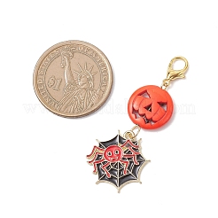Halloween Synthetic Turquoise Pumpkin Pendant Decorations&nbsp;HJEW-JM04351