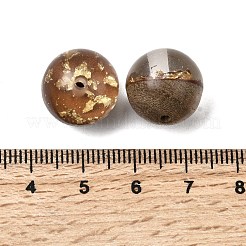 Walnut Wood with Resin Gold Foil Beads&nbsp;WOOD-G025-01B