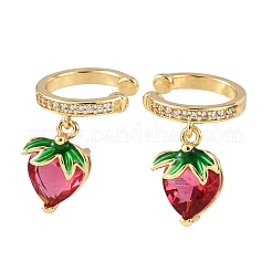 Brass Micro Pave Cubic Zirconia Cuff Earrings&nbsp;EJEW-Z164-28G