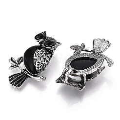 Alloy with Black Glass Pendants&nbsp;PALLOY-N176-24