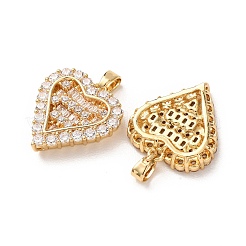 Valentine's Day Brass Micro Pave Clear Cubic Zirconia Pendants&nbsp;KK-A304-24D-G