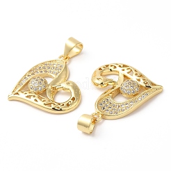 Rack Plating Brass Micro Pave Cubic Zirconia Pendants&nbsp;KK-R143-08G
