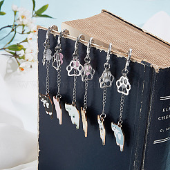 6Pcs Alloy Cat Shape Bookmark&nbsp;AJEW-DR00017