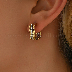 304 Stainless Steel Triple Open Square Stud Earrings for Women&nbsp;RJ2637-1