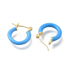 Brass Enamel Hoop Earrings for Women&nbsp;EJEW-M211-01LG-E