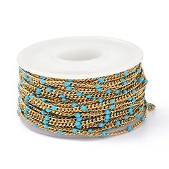 Ion Plating(IP) 304 Stainless Steel Enamel Curb Chains&nbsp;CHS-P013-01G-03